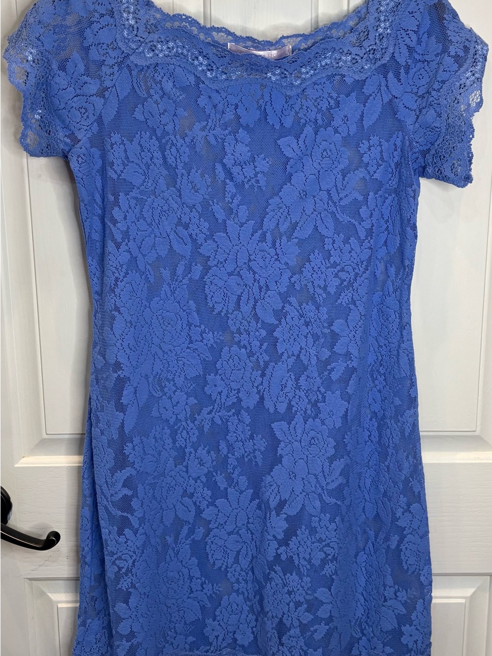 Vintage Y2K Victoria's Secret Periwinkle Stretch Lace Lingerie Slip Dress
